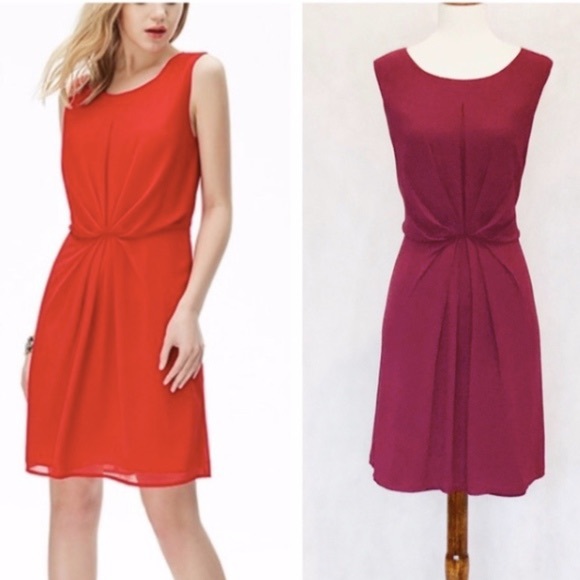 Naked Zebra Dresses & Skirts - Naked Zebra Burgundy Chiffon Knot Waist Dress